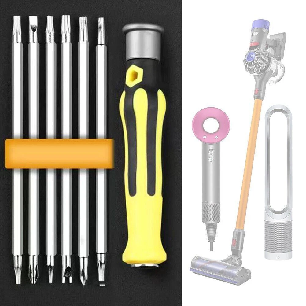 T8t5 6 em 1 conjunto de chave de fenda para dyson tipo resistente estrela torx chaves de fenda para dyson v6 v7v8 v10 v11 peças aspirador pó