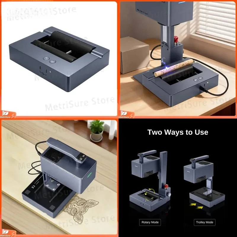 Raymoto Rotary Roller Attachment for Laser Engraver Compatible with R1 10W R1 PRO 20W CNC Laser Engraving Wood Metal