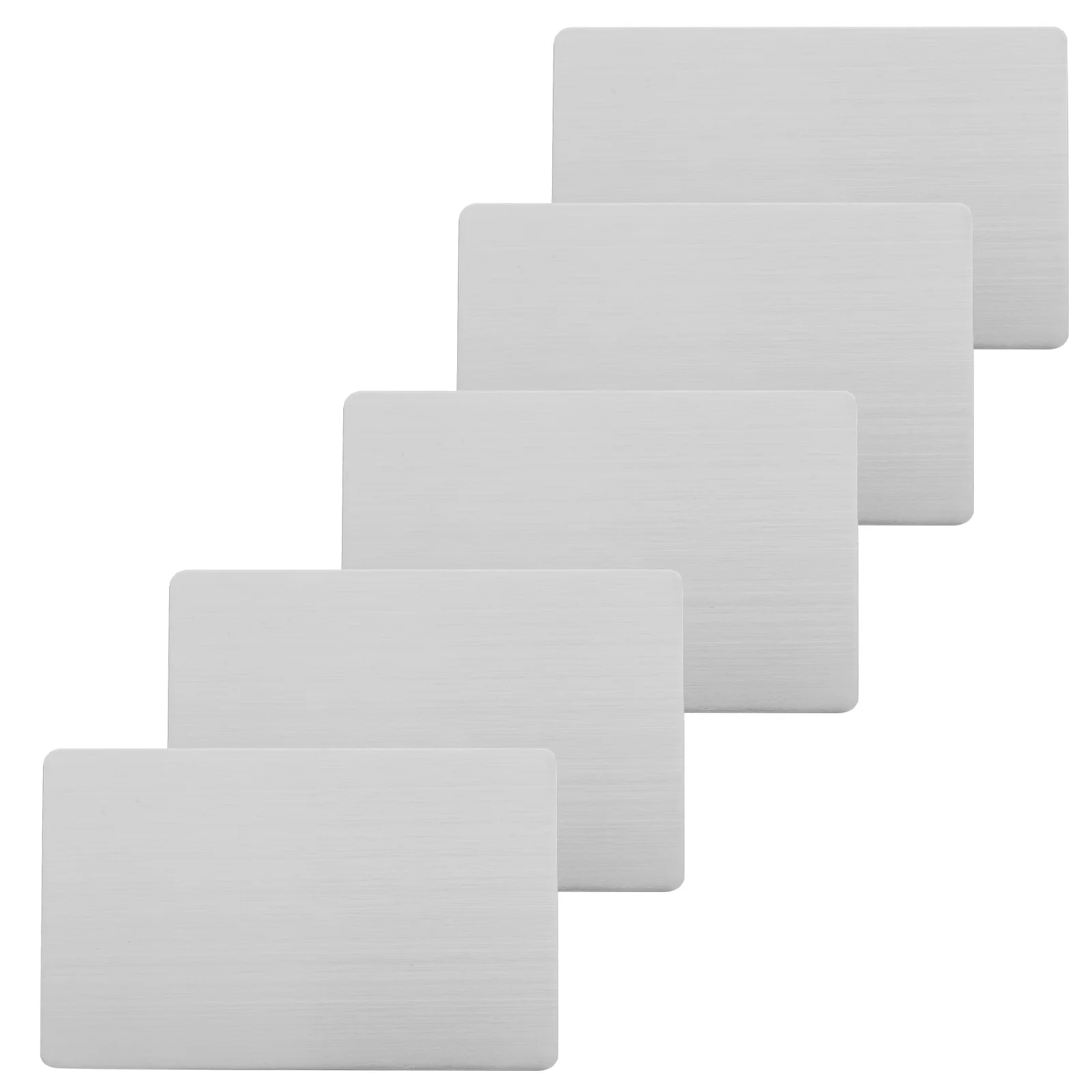 

5pcs Stainless Steel Business Card Blanks Metal Signs Plaques Engraving Tags Name Plates Accessories Blank Cards