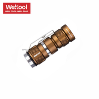 Weltool BB6 Short body 18350 battery body TC68N tail cover, compatible with LH series lamp head---Golden