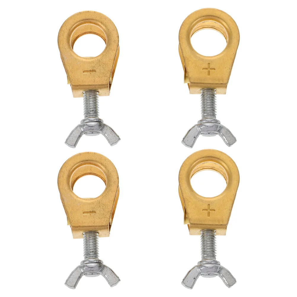 

2 пары латунных клеммных зажимов, быстроразъемные разъемы для автомобилей, мотоциклов, стабильная эффективная передача