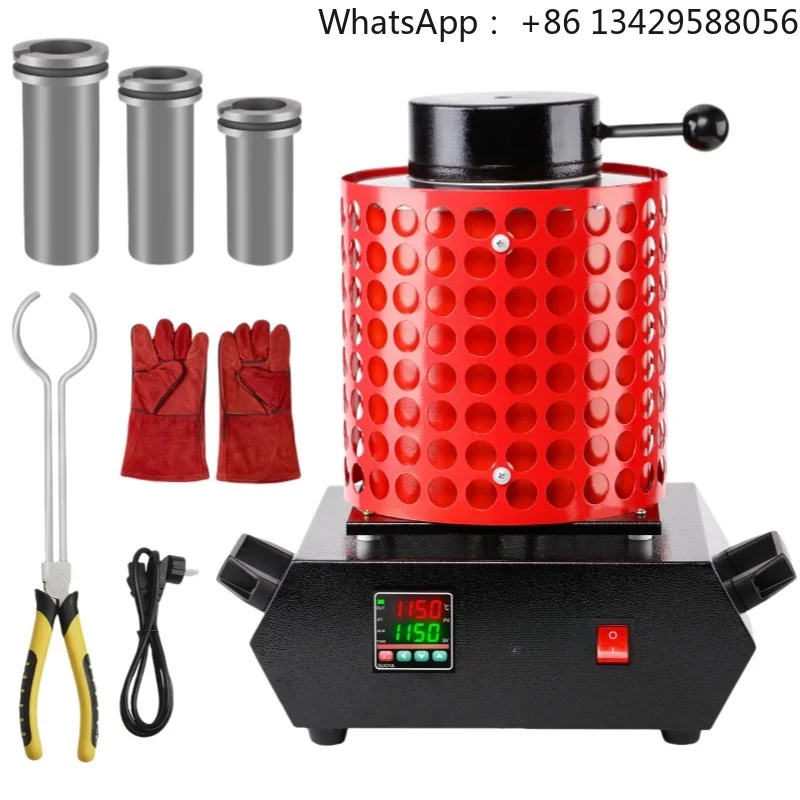 Mini Digital Electric Gold Melting Furnace Melting Furnace with Graphite Crucible for Jewelry Tin Silver Copper Aluminium