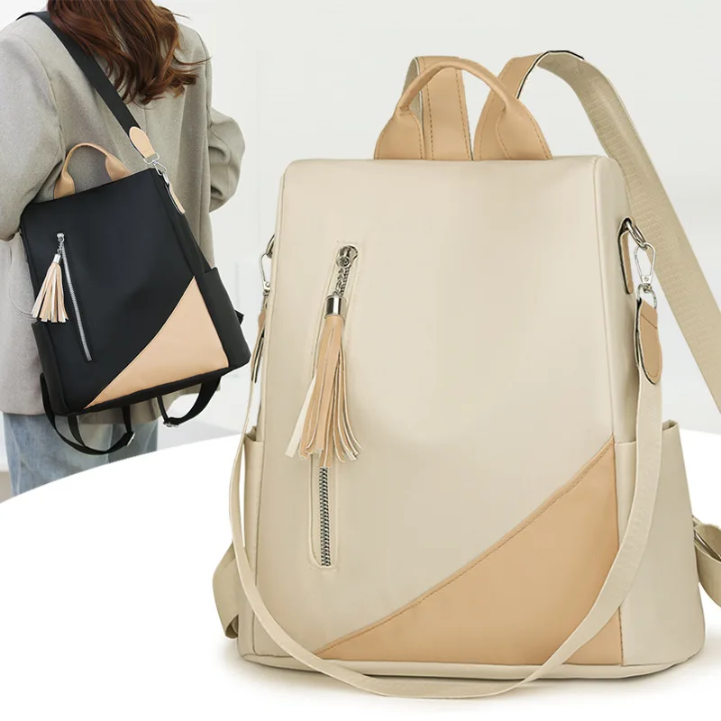 حقيبة ظهر نسائية مقاومة للماء من نسيج النايلون خفيف الوزن، حقيبة ظهر للسفر متعددة الأغراض بكتف واحد وحقيبة ظهر تحمل يدويًا #2