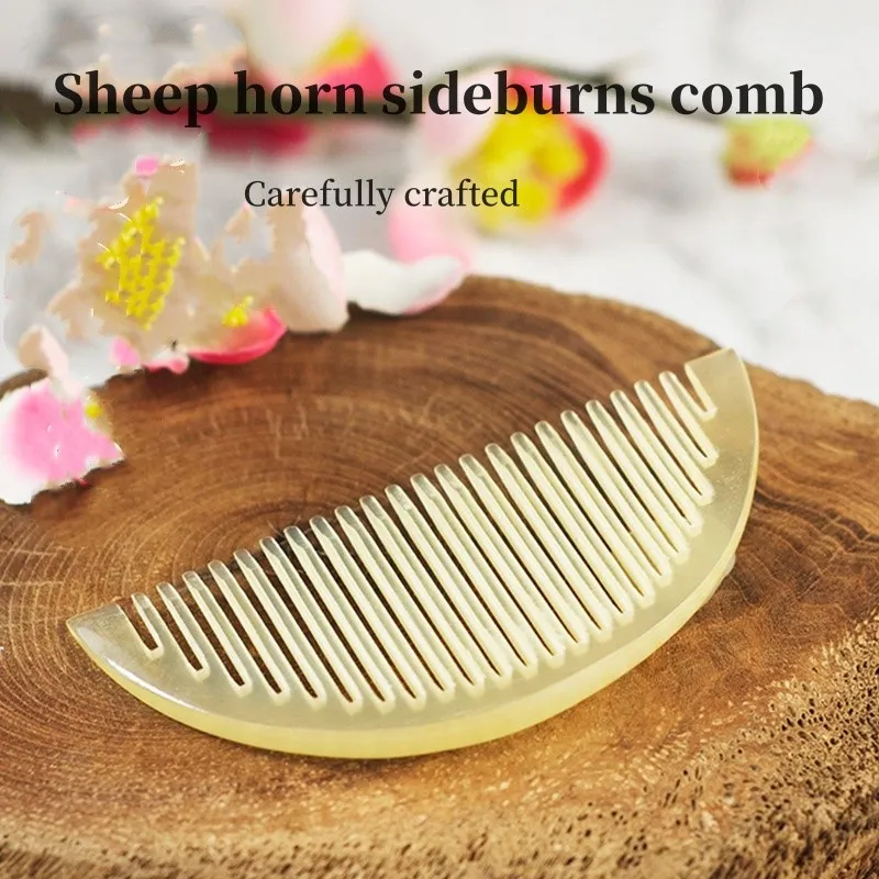 

Tang Dynasty Inserted Comb Ancient Style Hanfu Accessories Sheep Horn Comb Women's Wrapped Flower Inserted Comb Mini Small Comb