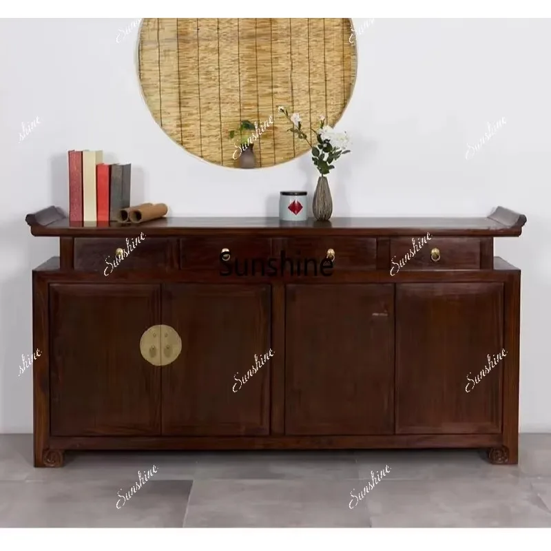 New Chinese-style entrance cabinet Antique warped head cabinet