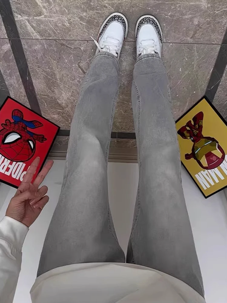 

Мужские джинсы Cement ey, расклешенные прямые брюки в американском стиле High Street Vibe, свободные широкие брюки прямого кроя с ножом