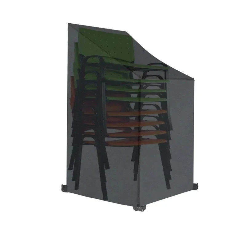 Penutup Furnitur Luar Ruangan Anti Air Warna Hitam, Perlindungan Segala Cuaca untuk Kursi Tumpuk, Bangku Teras, Tempat Duduk Taman & Sofa