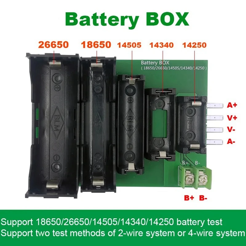 A46T Battery Tester Case 4 & 2-Wire Terminal 18650 26650 14505 14340 1425 Battery Case Holder Test Storage Box for DL24P