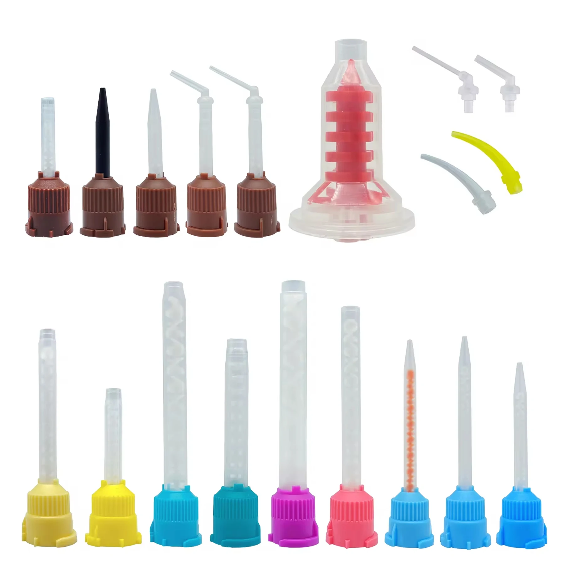 50pcs/Lot Dental Mixing Tips Impression Materials Lab Denture Color Tubes Disposable Silicone Rubber Dentistry Material