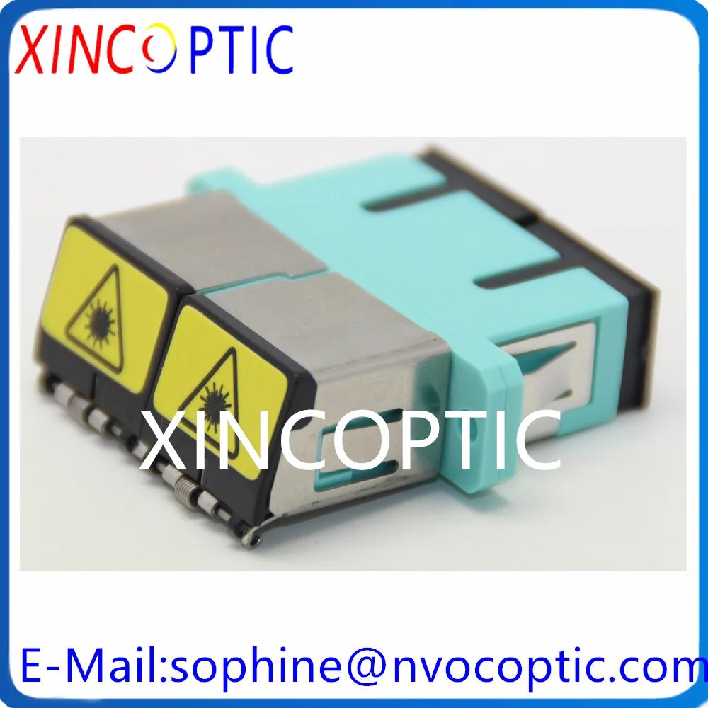 20Pcs  SC-SC APC UPC SM MM OM3 OM4 Dupplex Single Mode Metal Avoid Laser Fiber Optic Adapter Coupler Connector With Flange Green