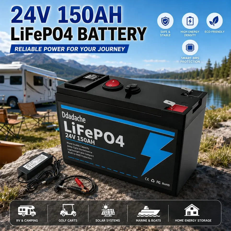 Kostenloser Versand, 24V 150 Amperestunden 18650 Lithium-Akku-Pack, wiederaufladbarer Solar-Akku für Elektrofahrzeuge + 25,2 Volt 2 Ampere Ladegerät, geeignet für Unkrautbekämpfungsmaschinen als