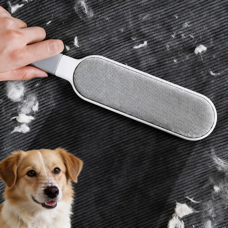 Doppelseitiger Tierhaar-Entferner Manuelle Elektrostatische Klebebürste für Katzen- und Hundehaare auf Kleidung, Sofa und Teppich