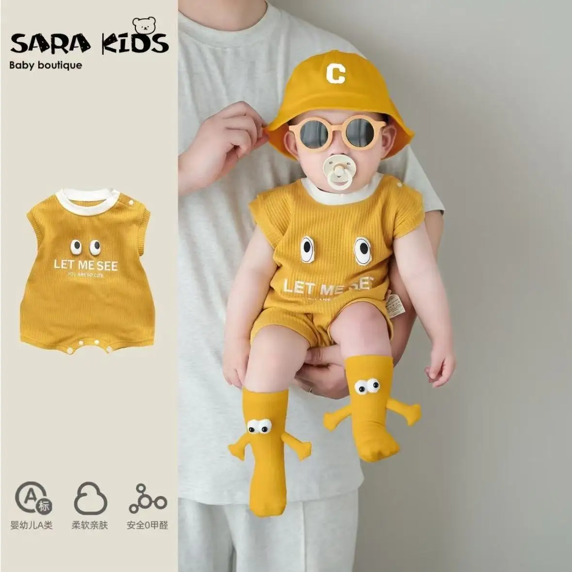 Baby summer clothes handsome short sleeves foreign style climbing clothes Romper baby onesie newborn climbing clothes