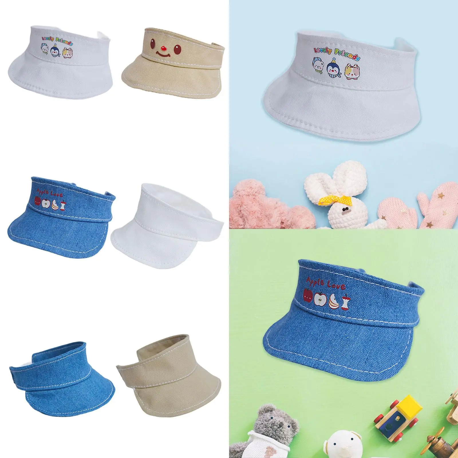 

Plush Doll Visor Hat Plush Doll Sun Visor Hat Dress up Your Dolls Photo Props Pretend Play Stylish Doll Accessories Soft