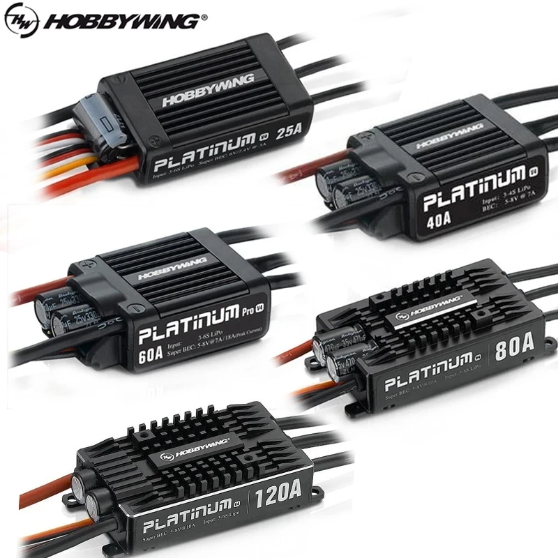 Meg nem látott hobbywing Zárfedő Menő V4 25A 40A 60A 80A 120A 3-14S lipo BEC Légür Megmintaz brushless ESC számára RC drón Repülőgép Helikopter