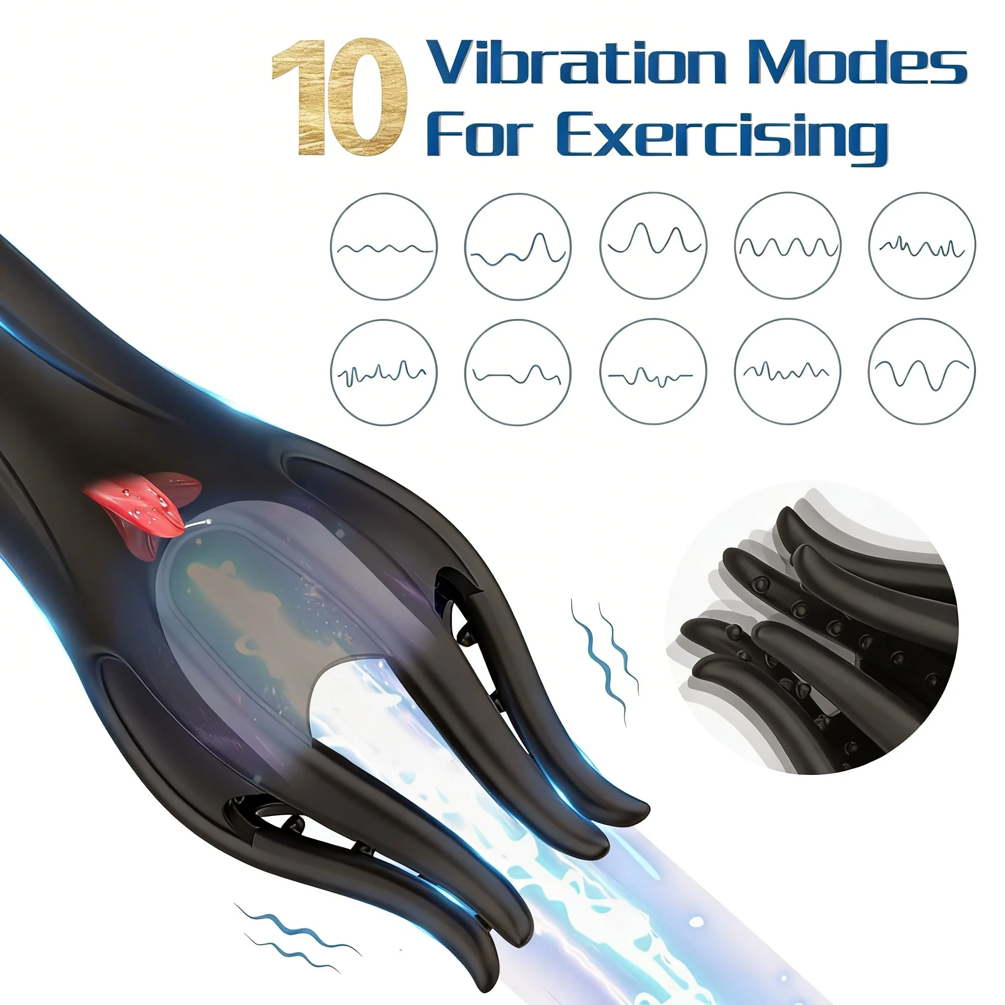 Glans Trainer for Men Powerful Vibrating Penis G Spot Masturbator Soft Fingertip Prolong Endurance Massage Vibrator Erotic Toys view 5