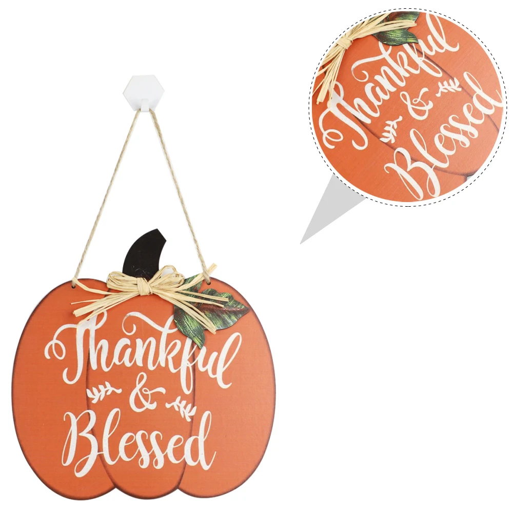 

Pumpkin Decorative Board Thanksgiving Day Door Ornament Wood Material Plaque Home Party Props Holiday