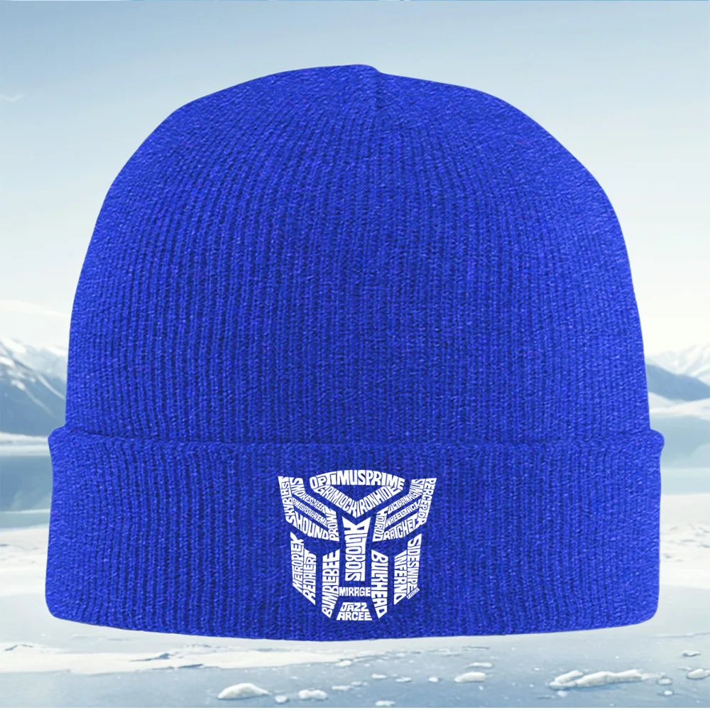 Логотип Autobots, Optimus Prime, Robot Transformers Мужчины Женщины Унисекс Вязаная Шапка Шапка-пуловер Зимняя Теплая Рождественская Шапка Ou
