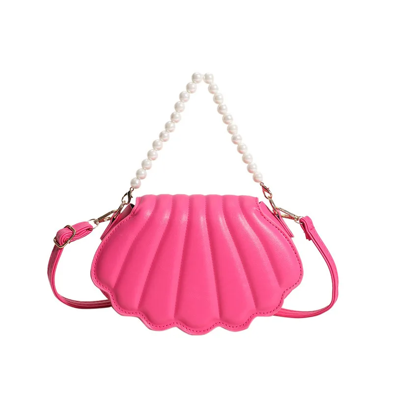 Bolsa de Ombro Pearl Shell para Mulher, Bolsa Crossbody, Casual, de alta qualidade, Mensageiro, Versátil, Luxo, Multicolorida, Fashion Chain