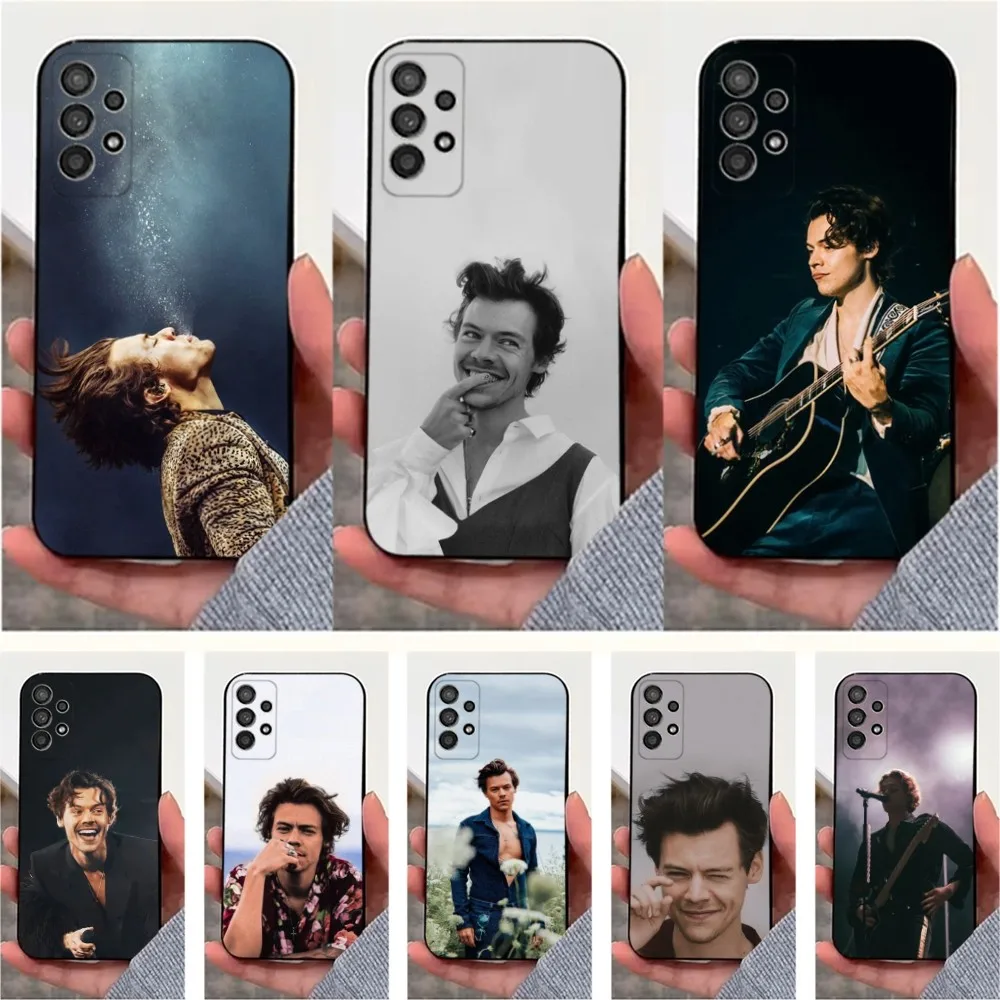 Singer H-Harry S-Styles Phone Case For Samsung S25,S24,S23,S22,S20,S21,S10,Ultra,Plus,Lite,FE,Soft Silicone Black Cover