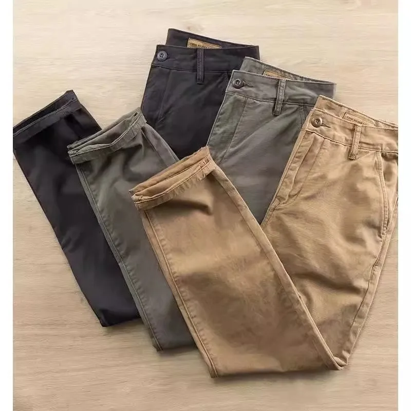 Loose Large Size Work Trousers for Men Spring Autumn Construction Site Workers Wear Resistant Dirty Fashion Urban Style Cotton