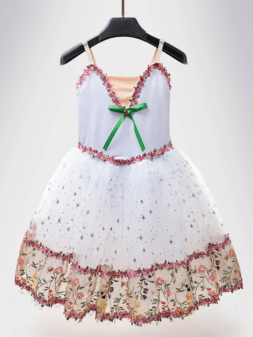 small-cherry-radish-tops-ballet-skirt-giselle-children's-long-tulle-dress-clara-variation-performance-costume-lace-fabric