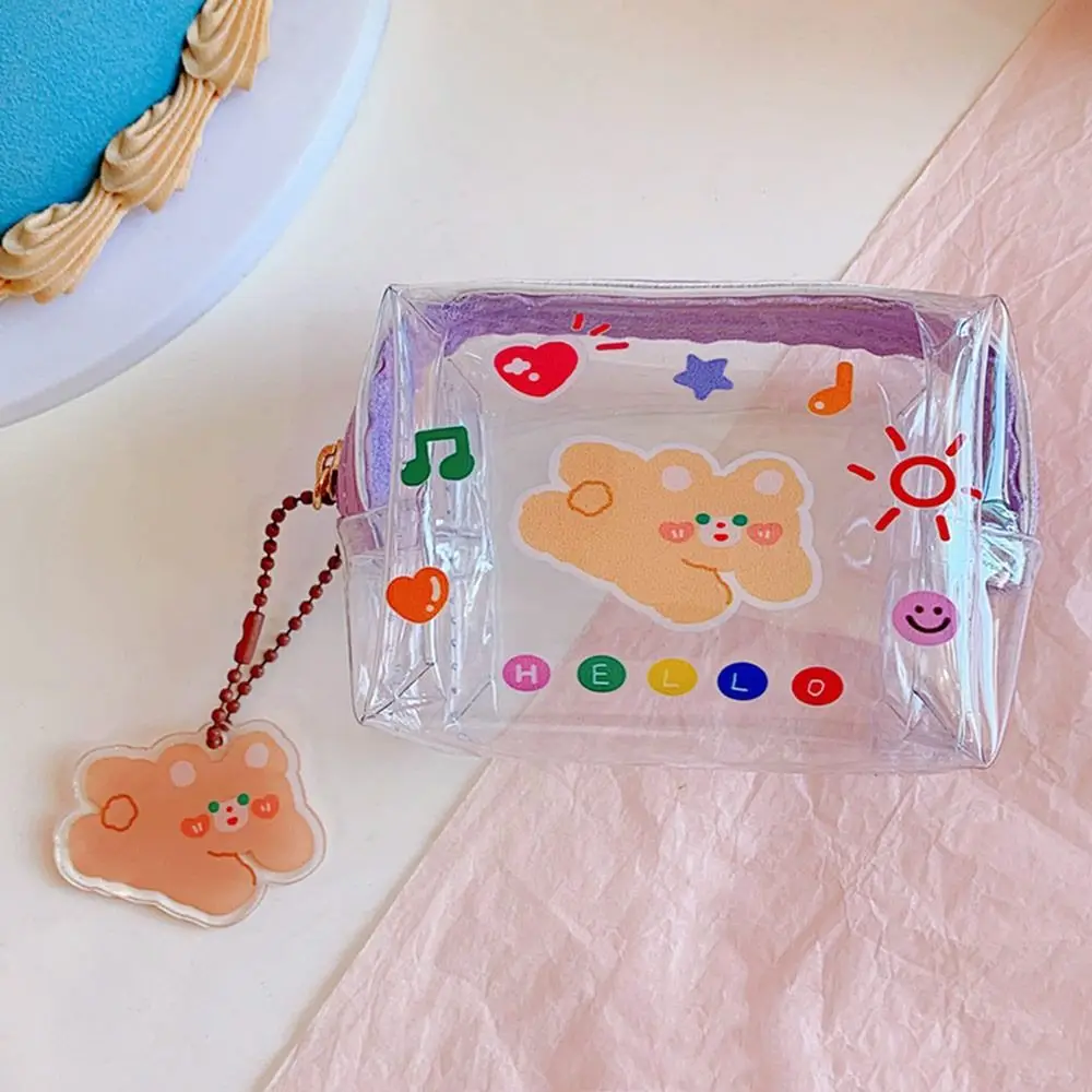 Mini bolsa de armazenamento com zíper, linda carteira de gelatina de desenho animado, bolsa de cosméticos, bolsa de moedas com zíper, bolsa de