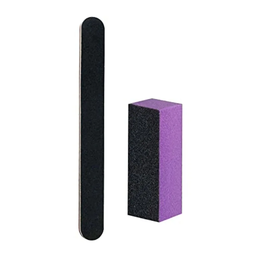 Nail File and Buffer Block, Professional Manicure Tools Kits, 100/180 Grit, Black Nail Pedicure File and Sanding Buffing Grindi