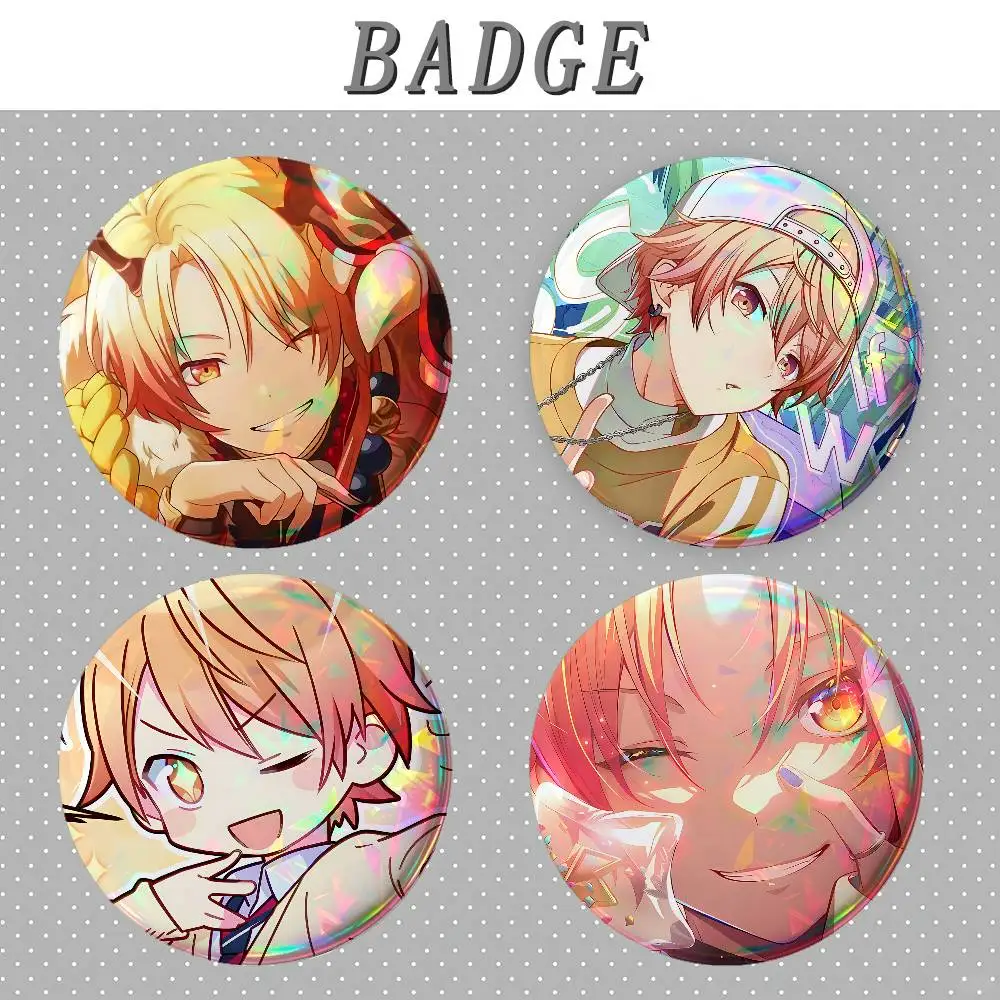 P-Project SEKAI Tenma Tsukasa Badges Round Brooch Cute Cartoon Idol Cosplay Badges DIY Backpack Clothing Jewelry Pins