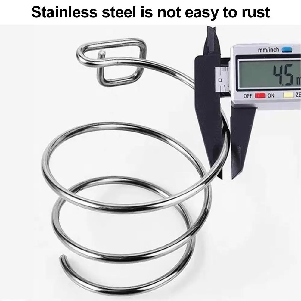 1Pcs Stainless Steel Hair Dryer Holder Adhesive Mount Nail Free Blower Organizer Cable Slot Waterproof Hair Care Tool Holder