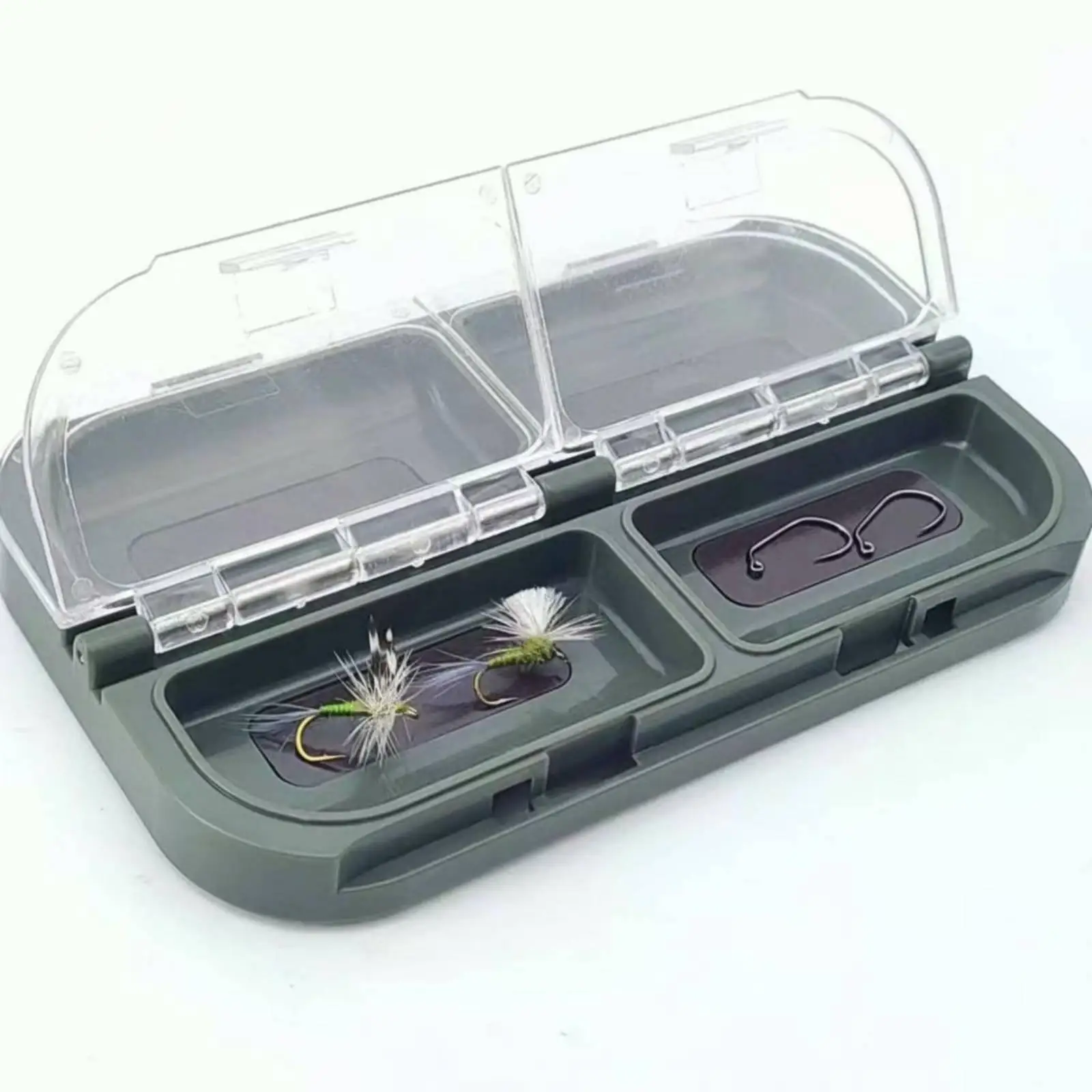 Fishing Lure Case Small Waterproof Fly Box with Compartments Hook Holder for Waders and Vests view 6