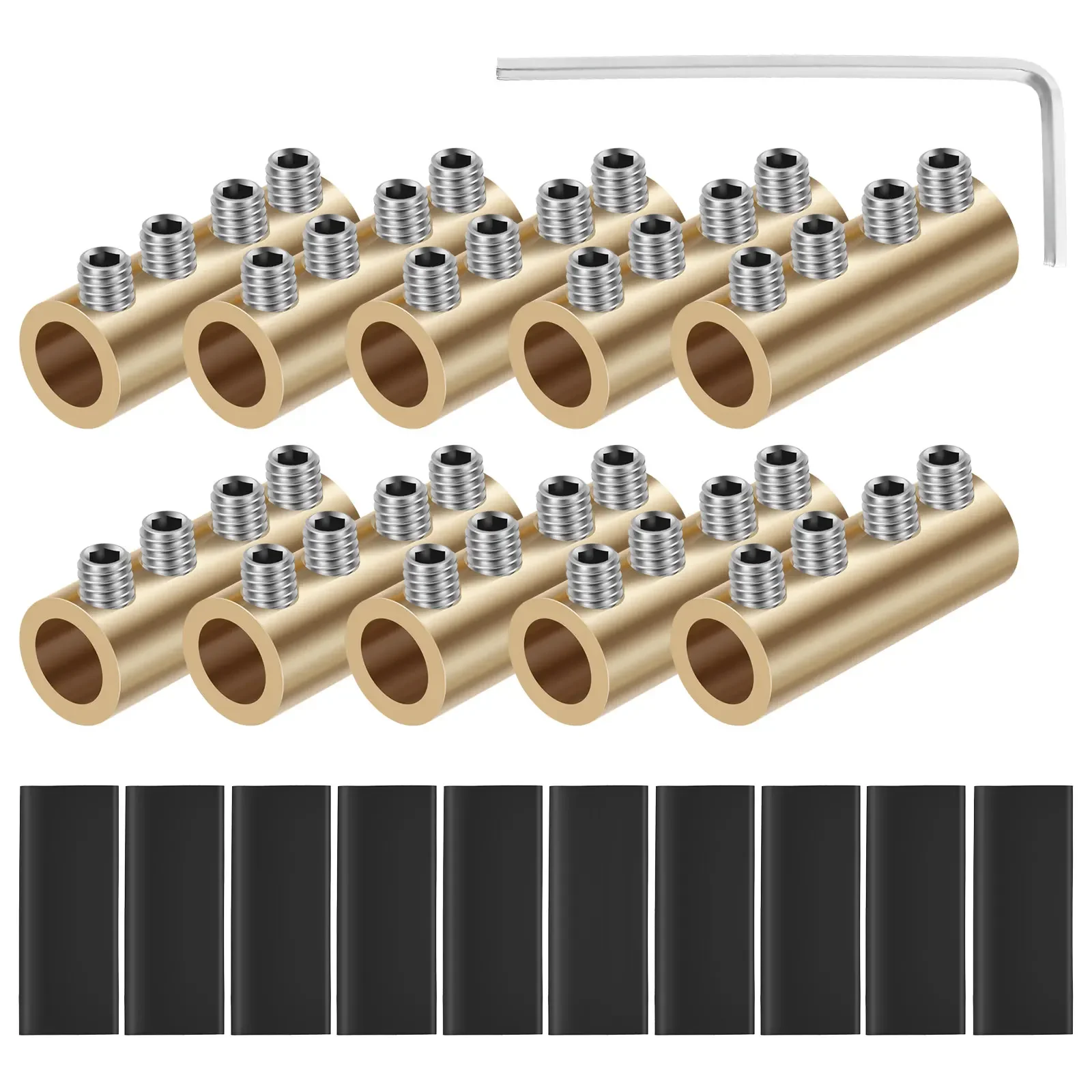 

10Pcs Wire Connector Nut Kit 80A 6AWG Copper Splicing Wiring Connector Waterproof Circuit Wire Connecting Terminal