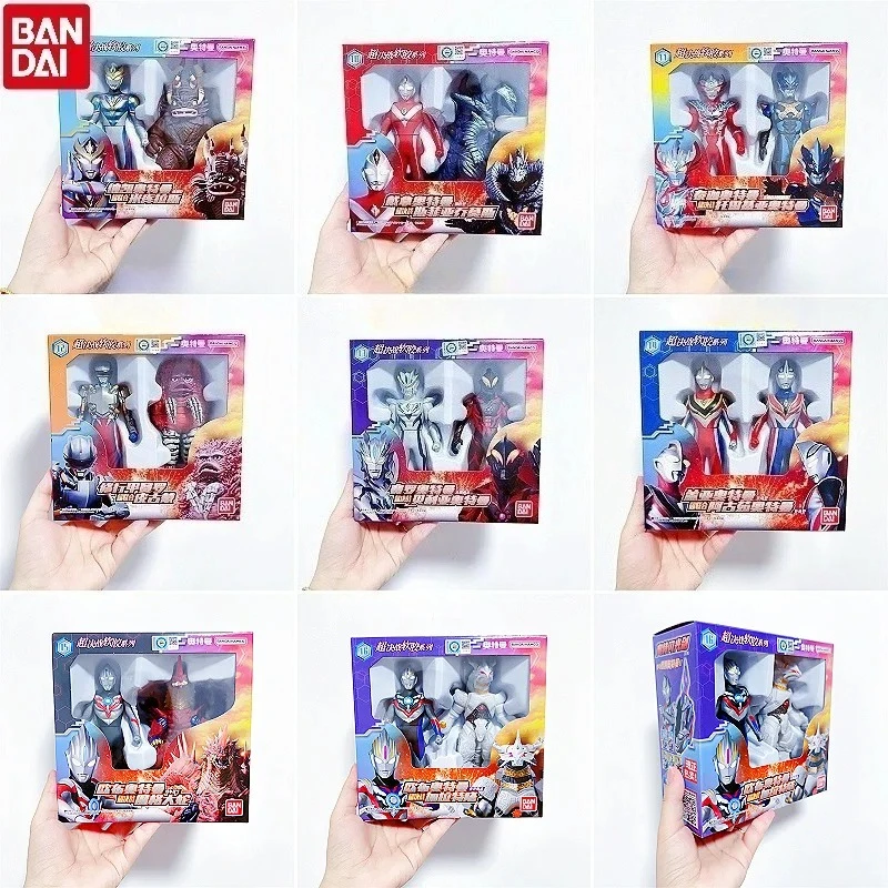 Bandai original genuíno ultraman zero ultraman teliga zetad cadiga super showdown monstro boneca de plástico macio brinquedos crianças presente