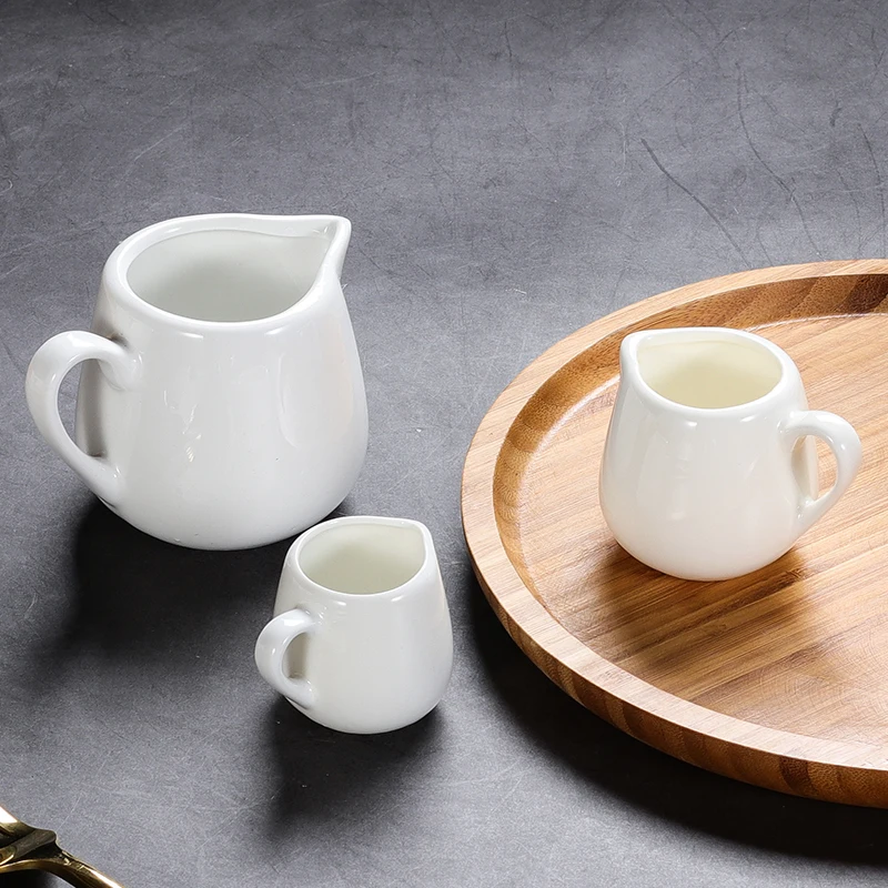 Ceramic Coffee Small Milk Cup with A Milk Cup Without A Milk Pot Steak Sauce Bucket Sugar Cylinder with Handleless Milk Spoon