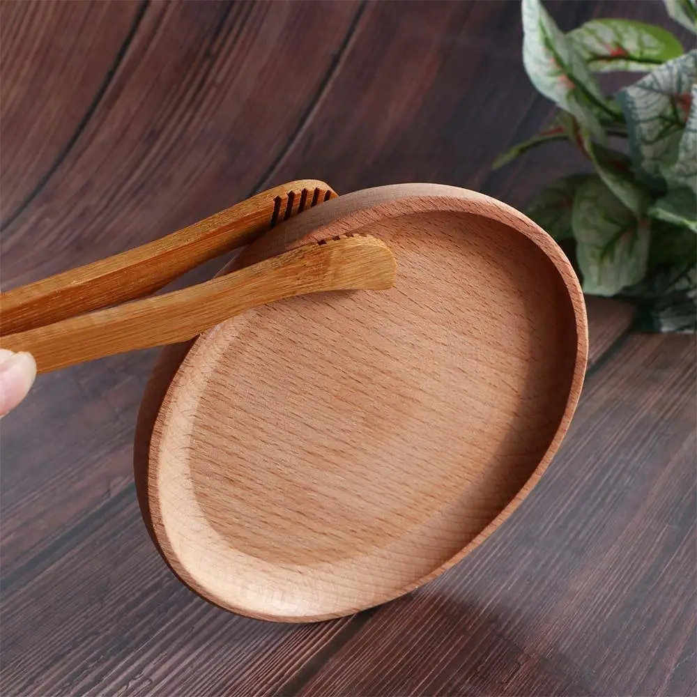 1/2/4pcs Wooden Tea Tweezer Bacon Tea Clip Tongs Bamboo Salad Food Toast Bend Clip Straight Clips Kitchen Accessories Teaware