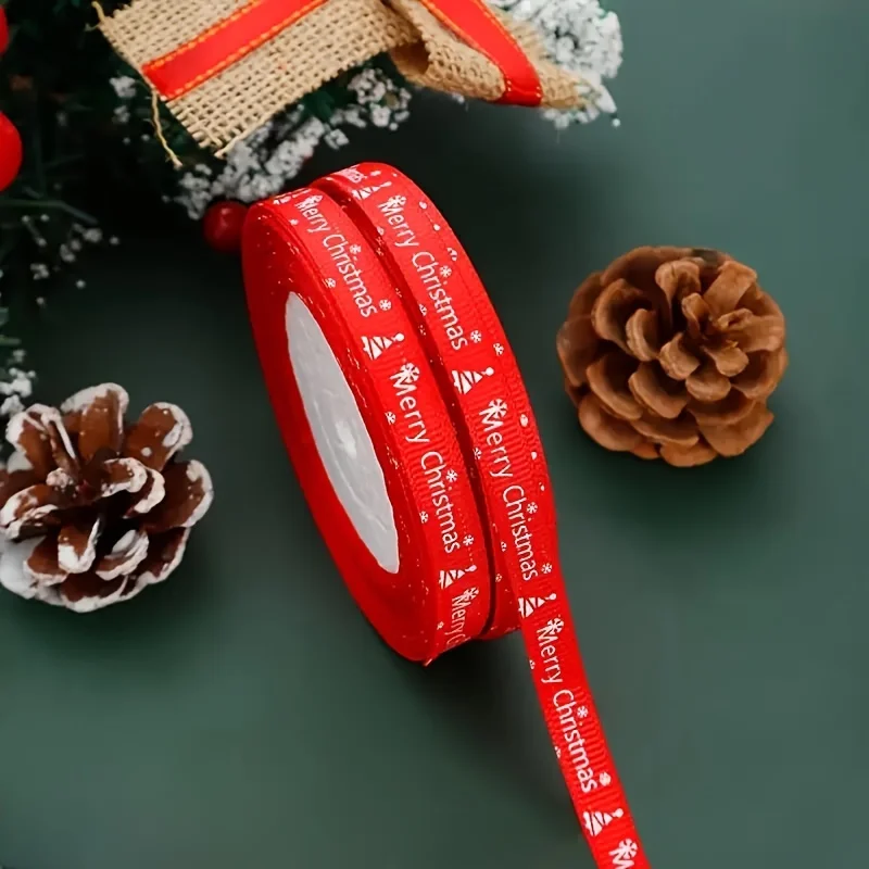 1pc354,33 zoll Weihnachten rot und grün band faden druck geschenk verpackung seil DIY kreative schmuck produktion verpackung disp
