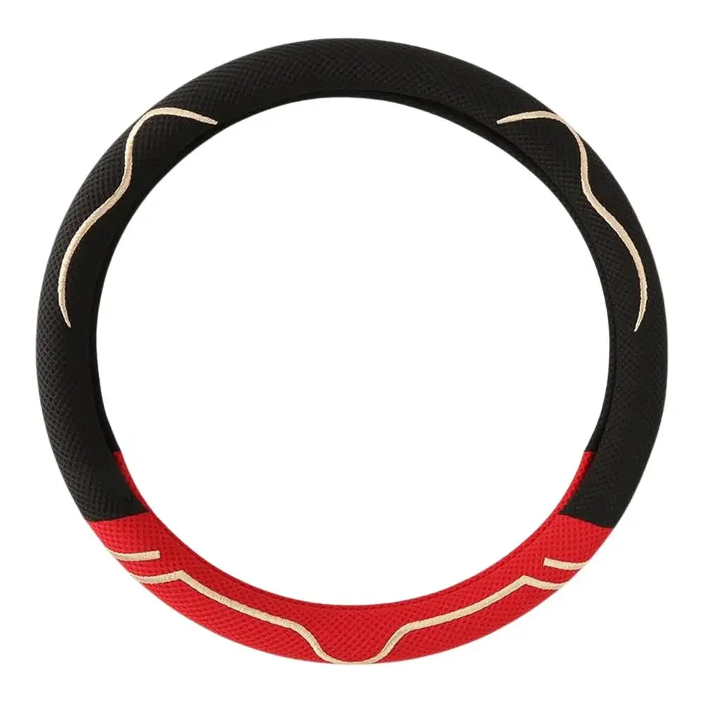 

38cm Car Steering Wheel Cover Non-slip Breathable Ice Silk Cartoon Cute Car Steering Wheel Cover Auto Decoration