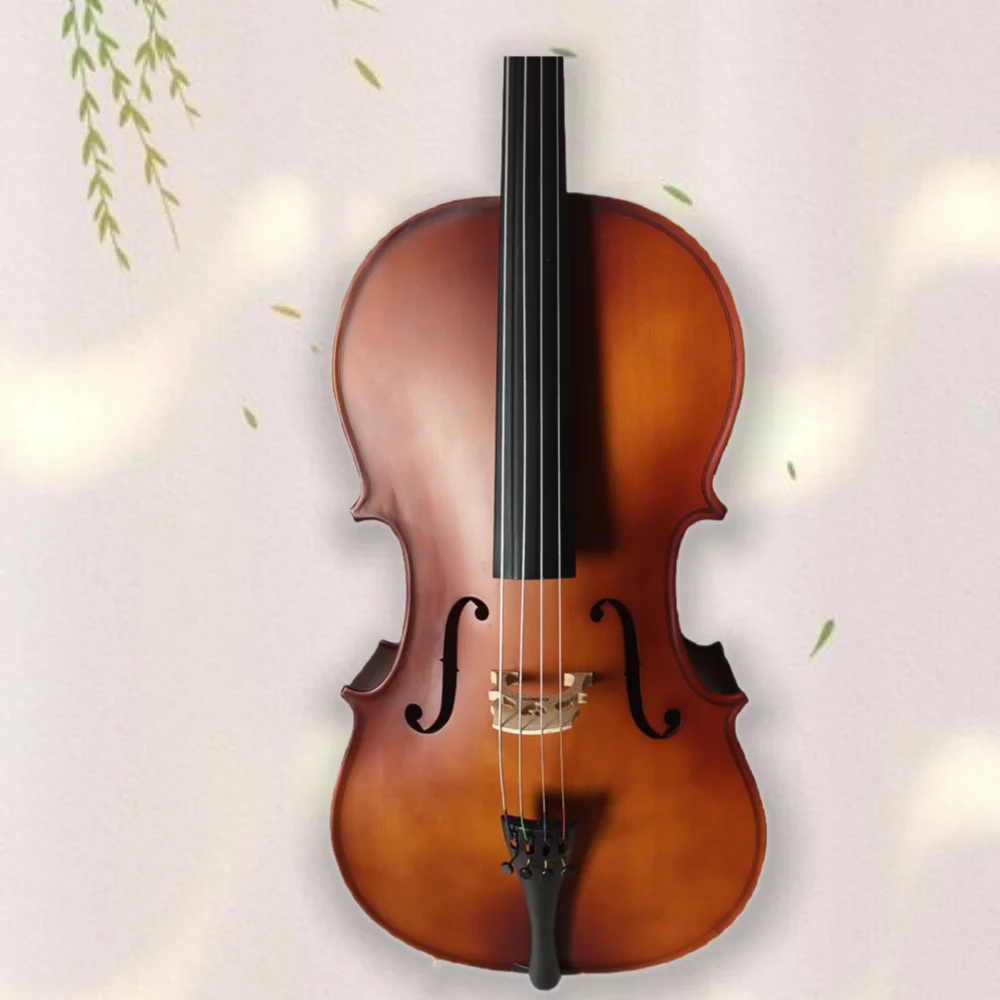 

handmade solid wood cello with matte frosted finish,available in sizes from 1/8 to 4/4