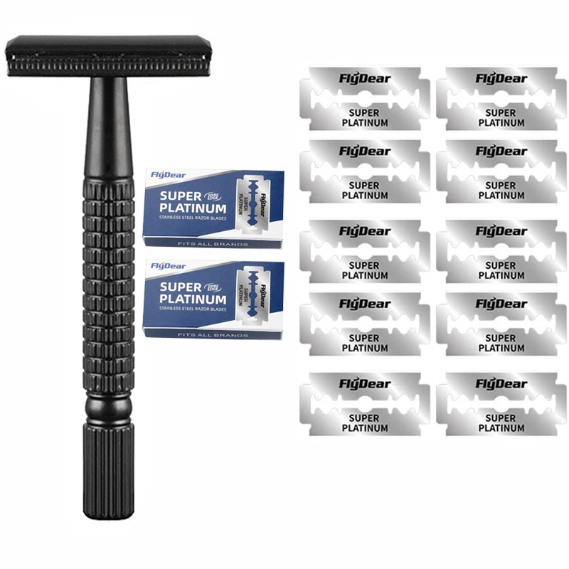 Men's Double Edge Beard Shaving Razor - Traditional Classic Safety Razor for Barber Styling Accessories Hair Grooming Kit