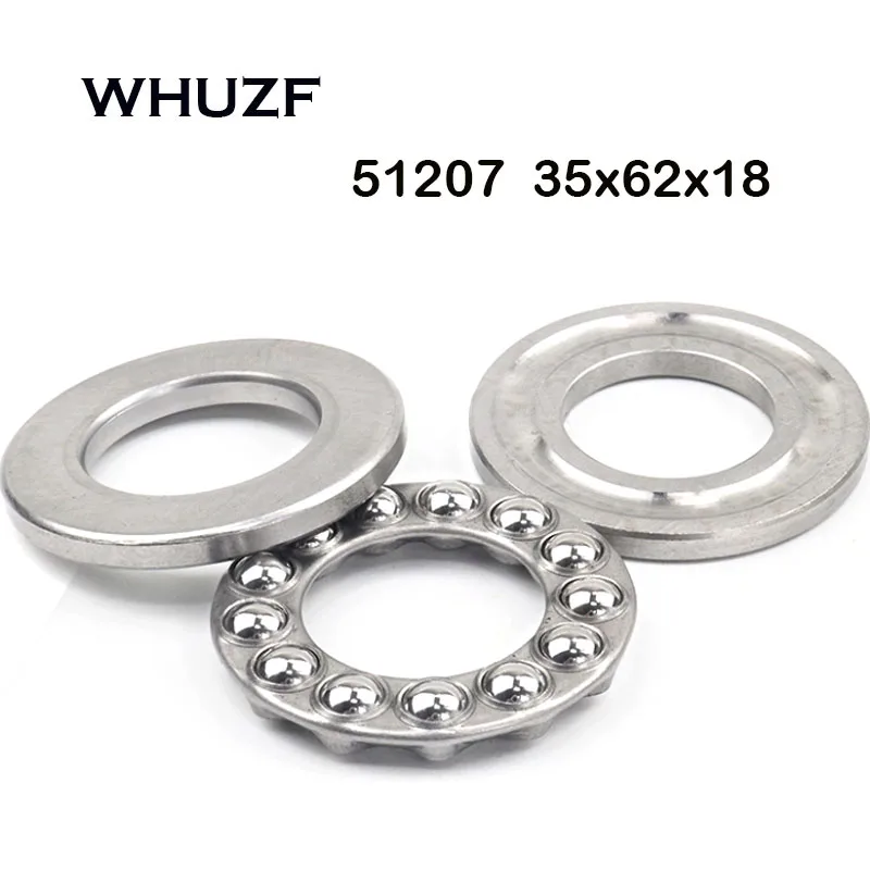 2Pcs Flat Thrust Ball 51207 Plane Thrust Ball Bearings 35*62*18mm 51207 ABEC-7 Thrust Ball Bearing