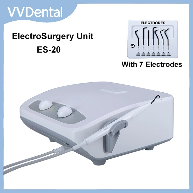 VVDental Electro Surgery System ES-20 High Frequency Electricity Knife Dentisty Electrosurgery Scalpel Unit with 7 Electrodes