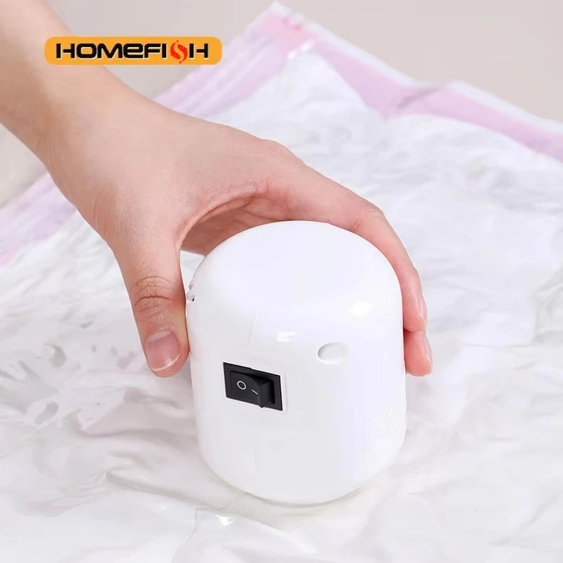 Compressed Bag Electric Pump Travel Vacuum Bag Mini Vacuum Sealer Machine for Quilt Clothes pillow Storage Bags