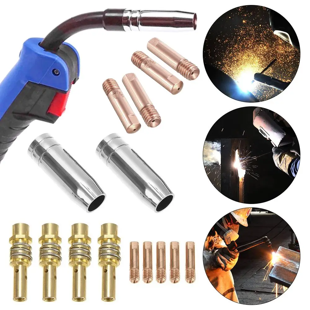 

11pcs Copper Welder Accessory Holder Kit Soldering Tool MIG Welding Nozzle Kit Torch Consumables Conductive Contact Tips