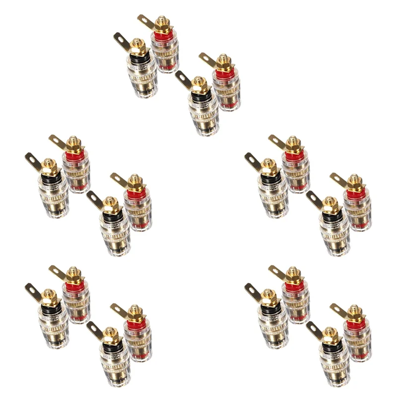 

Qy-New 20Pc Amplifier Speaker Terminal Binding Post 4Mm Banana Plug Jack