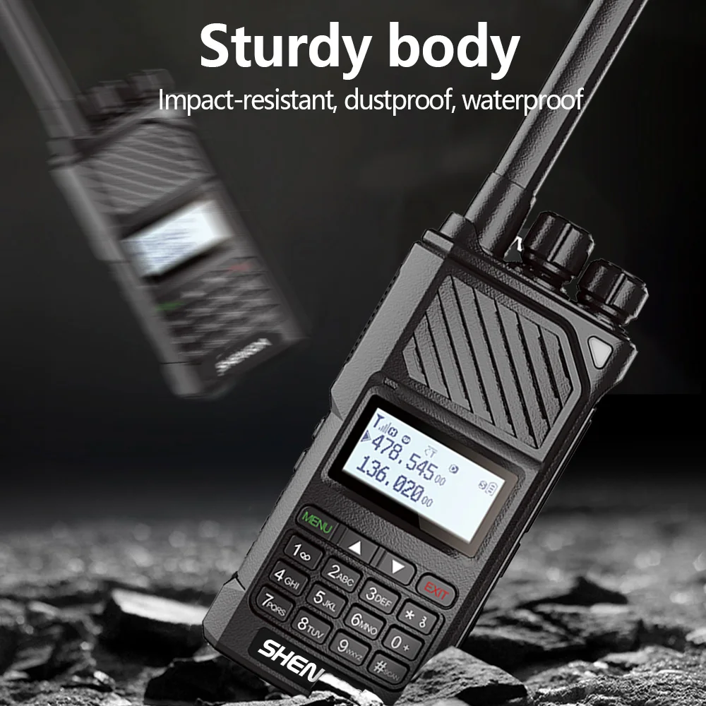 

SD-629 Walkie-Talkie One Key Frequency Matching Channel Scan UHF/VHF 4-Band Large Capacity Battery Built-in Flashlight