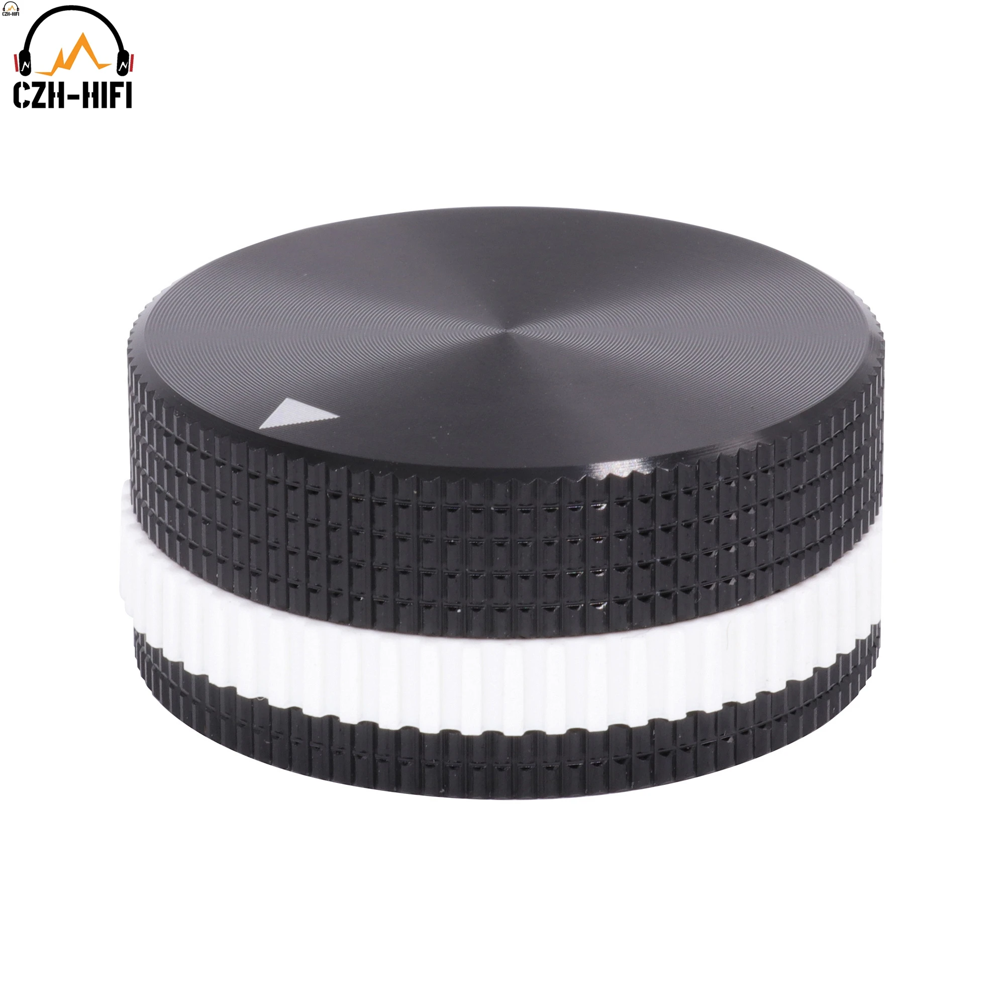 40x18mm CNC Machined Solid Aluminum Potentiometer Knob Button Cap Audio Amplifier DAC Radio Turntable Rotary With Rubber Ring