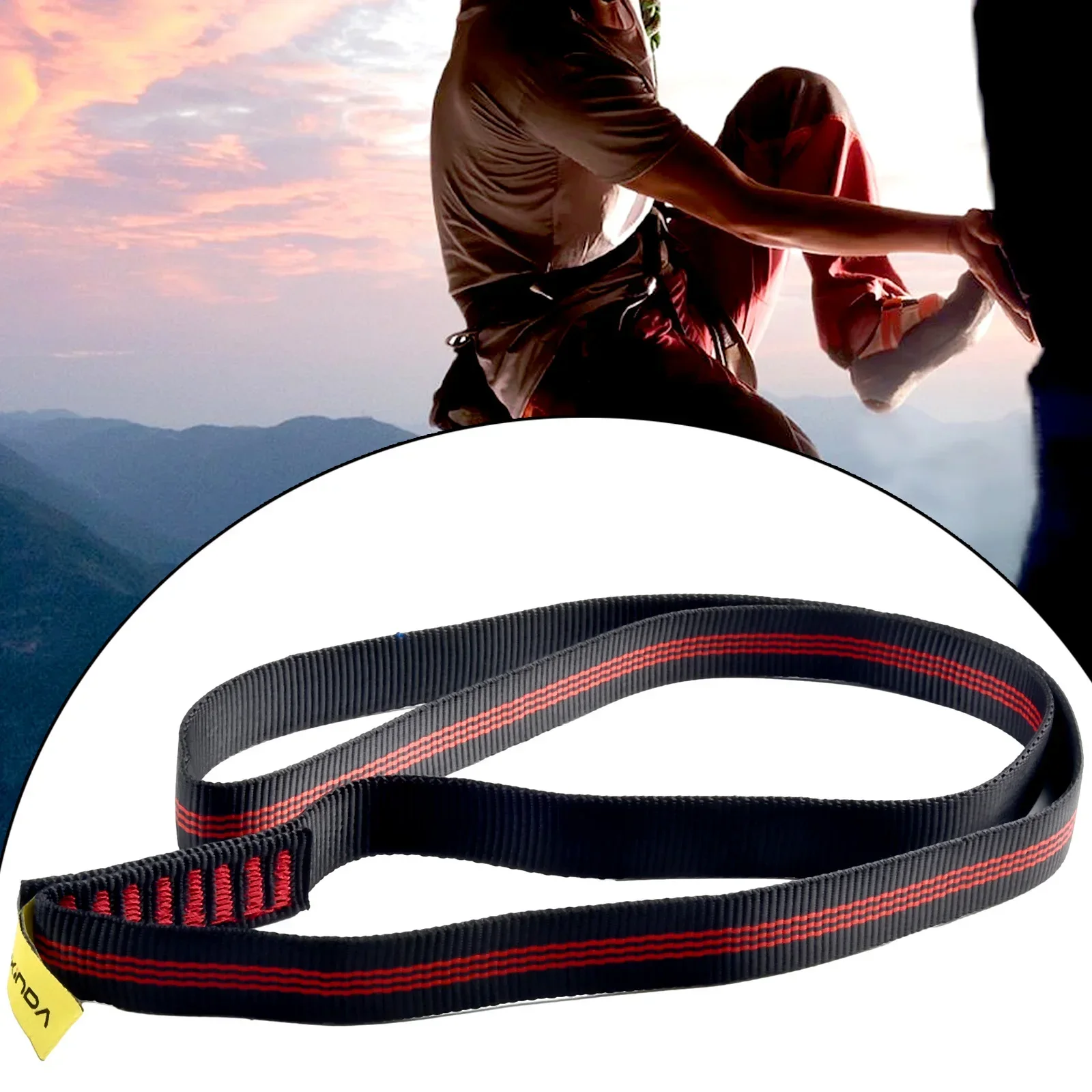 

22KN Climbing Safety Belt 60/80/120/150/180/220cm Sling Load-Bearing Cord Outdoor Webbing Strap Climbing Equipment Accessories