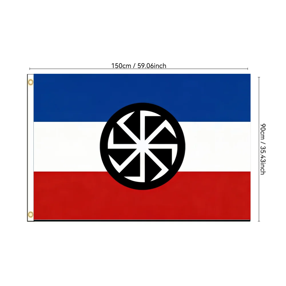 Slavic Kolovrat Flag for Wall&Garden,2x3ft 3x5ft Vibrant Rodnovery Pagan Banner Durable Polyester Imperial Outdoor Indoor Decor