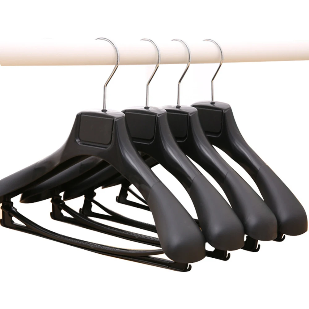 5 PCS Wide Shoulder Seamless Plastic Clothes Rack Clothing Store Suit Clothes Rack Set Clothes Hanging Clothes Rack