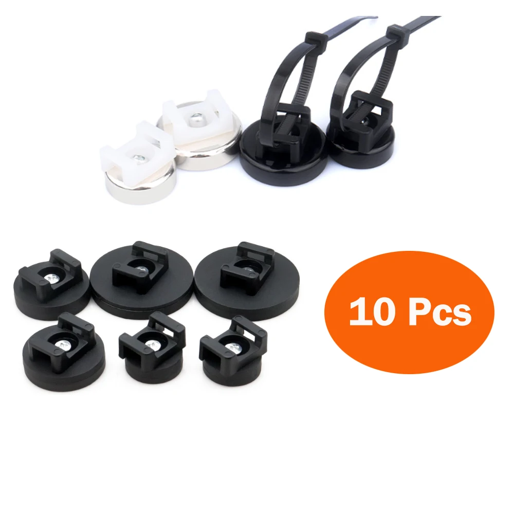 

10 Pcs Magnetic Base with Strip cable Rubber Coated Magnet Strong Winder Holder Cord Clip Protector Magnet Material For Home